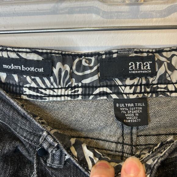 ANA Modern Bootcut‎ Black Jeans Size 8 Ultra Tall Mid Rise Cowgirl Rodeo Denim - Picture 2 of 7